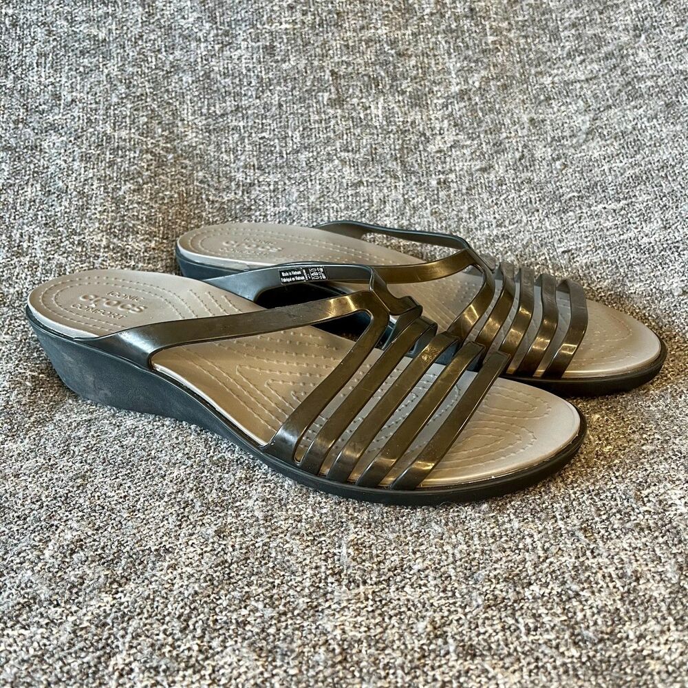 Crocs Isabella Mini Wedge 202464 Womens Size 11 Slip On Sandals